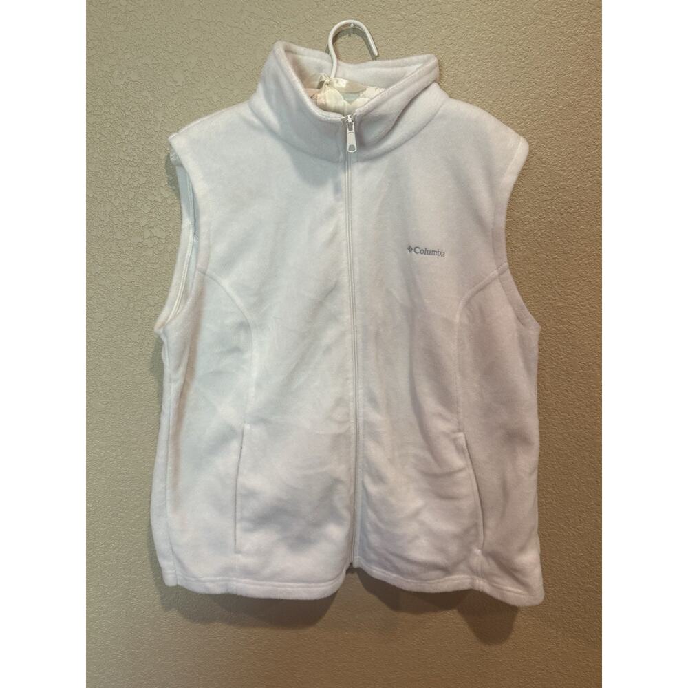 COLUMBIA WHITE FLEECE VEST SIZE 2X